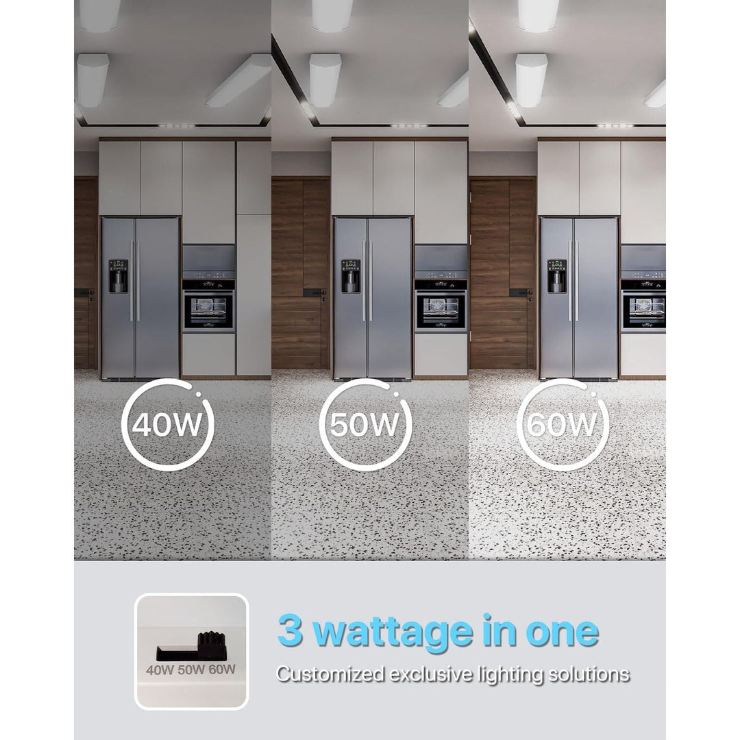 4FT 60W LED Wraparound Light, 6600lm Linkable 60W/50W/40W 5000K Led Shop Lights Surface Mounting, ETL,AC120V LED Ceiling Office Wrap Light for Kitchen, Hallway, Fluorescent Replacement, 4P - Just Closeouts Canada Inc.