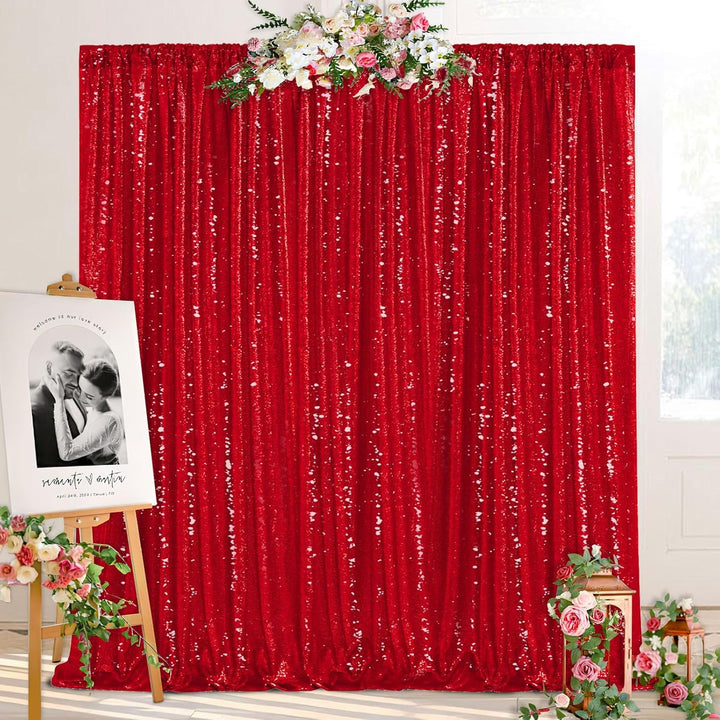4ft x 8ft Red Sequin Backdrops Glitter Curtain Photography Background Valentine's Day Baby Shower Decorations - Just Closeouts Canada Inc.X004A9H0ID