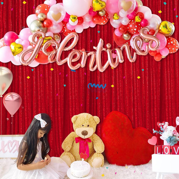 4ft x 8ft Red Sequin Backdrops Glitter Curtain Photography Background Valentine's Day Baby Shower Decorations - Just Closeouts Canada Inc.X004A9H0ID