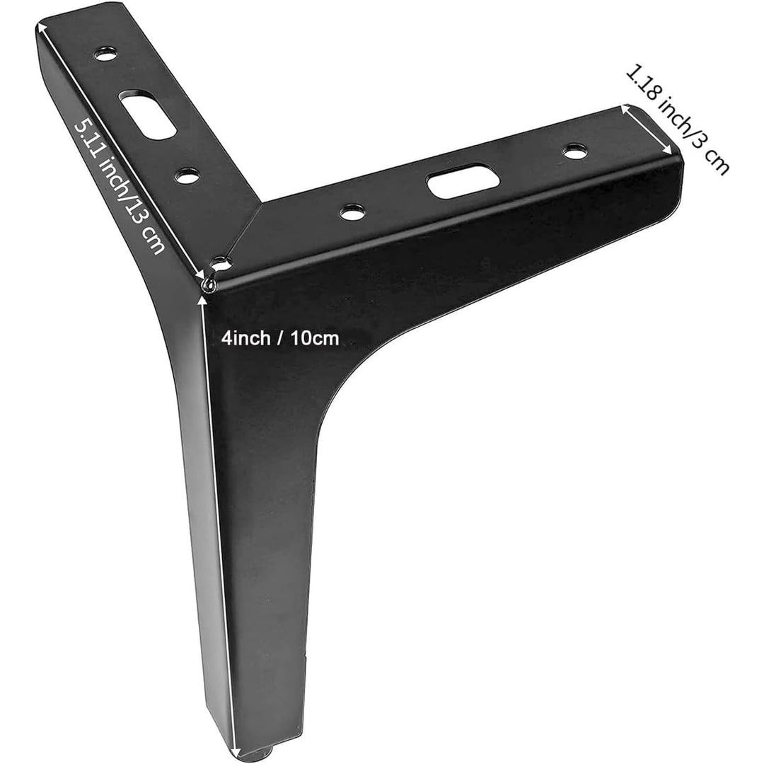 4Packs 4 Inch Metal Furniture Legs - 4in/10CM Black Metal Cabinet Legs Modern Triangle Dresser Legs - Just Closeouts Canada Inc.