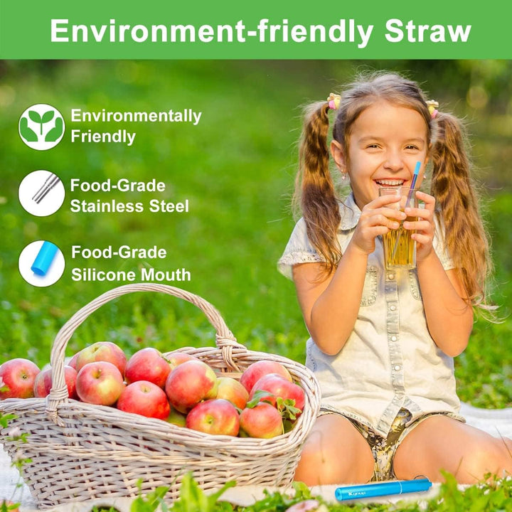 4Packs Reusable Straws, Metal Straw with Silicon, Travel Drinking Straws with Case, Keychain, Cleaning Brushes, Silicon Pcs Perfect for Travel, Gifts (20 PCS) Blue - Rose Gold - Red - Turquoise - Just Closeouts Canada Inc.X0035QBPNX