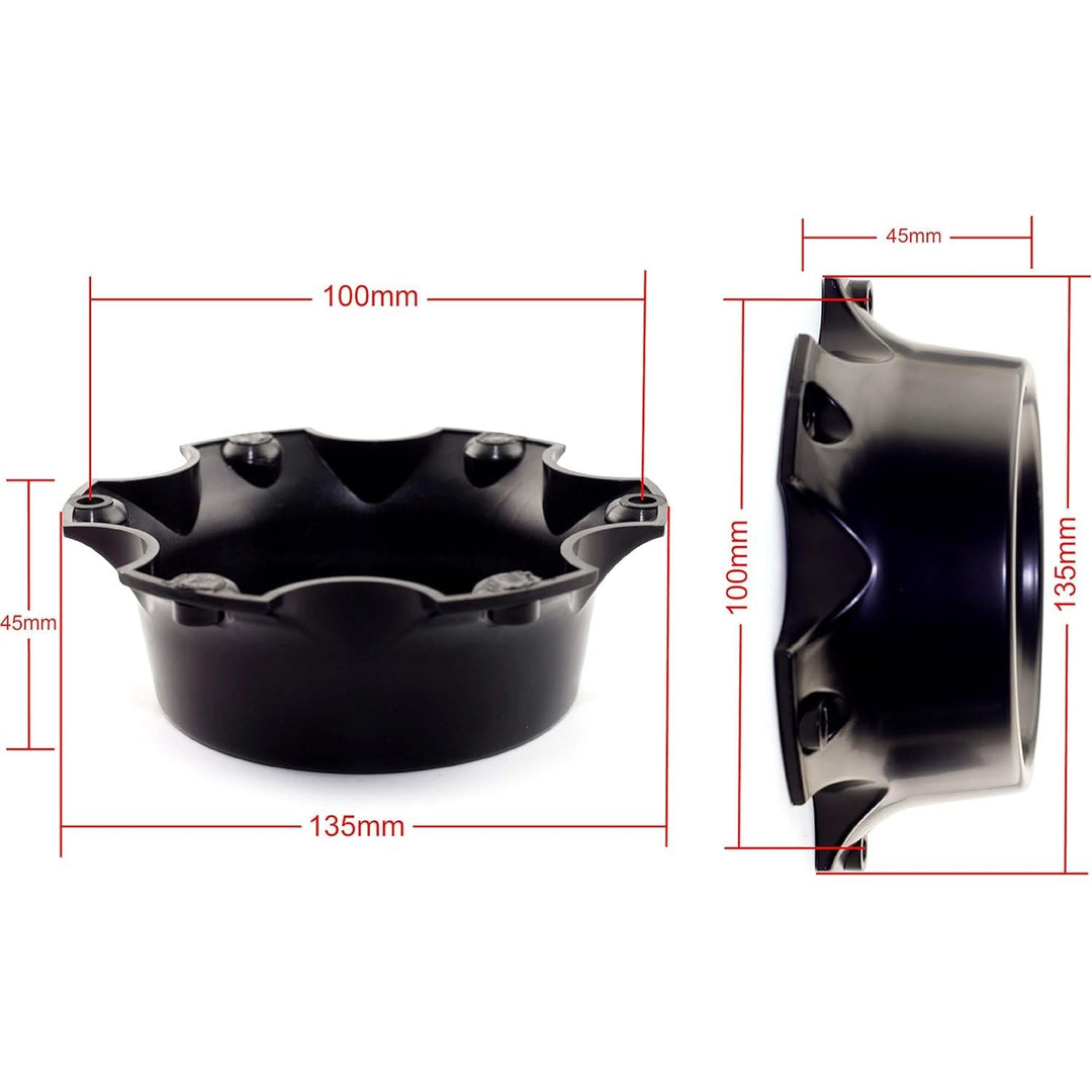 4pcs 135mm (5.31inch) 6 Lugs Car Wheel Center Caps Black Base,OD:135 mm/5.31 in,ID:100 mm/3.94 in - Just Closeouts Canada Inc.