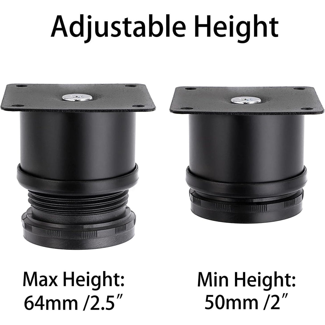 4Pcs 2 Inch Stainless Steel Furniture Legs Feets - Metal Adjustable Furniture Risers Heavy Duty Replacement Legs Extenders for Cabinet Desk Table Sofa Chair - Just Closeouts Canada Inc.