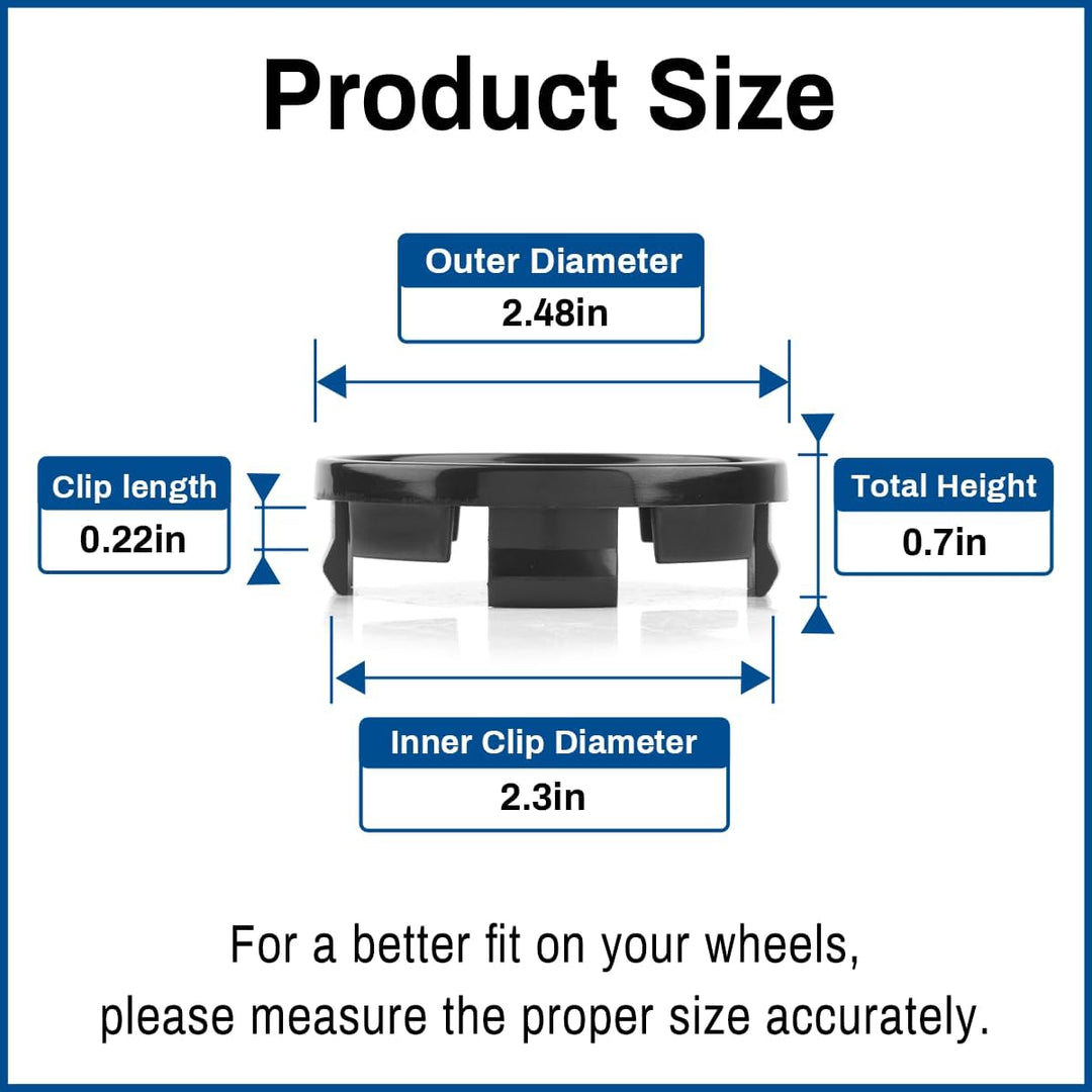 4PCS 63mm 2.48in Wheel Center caps Compatible with RAM Pickup Dakota Avenger 1500 2003-2016 2008-2010 2008-2014 Black OD:63MM ID:58.4MM - Just Closeouts Canada Inc.