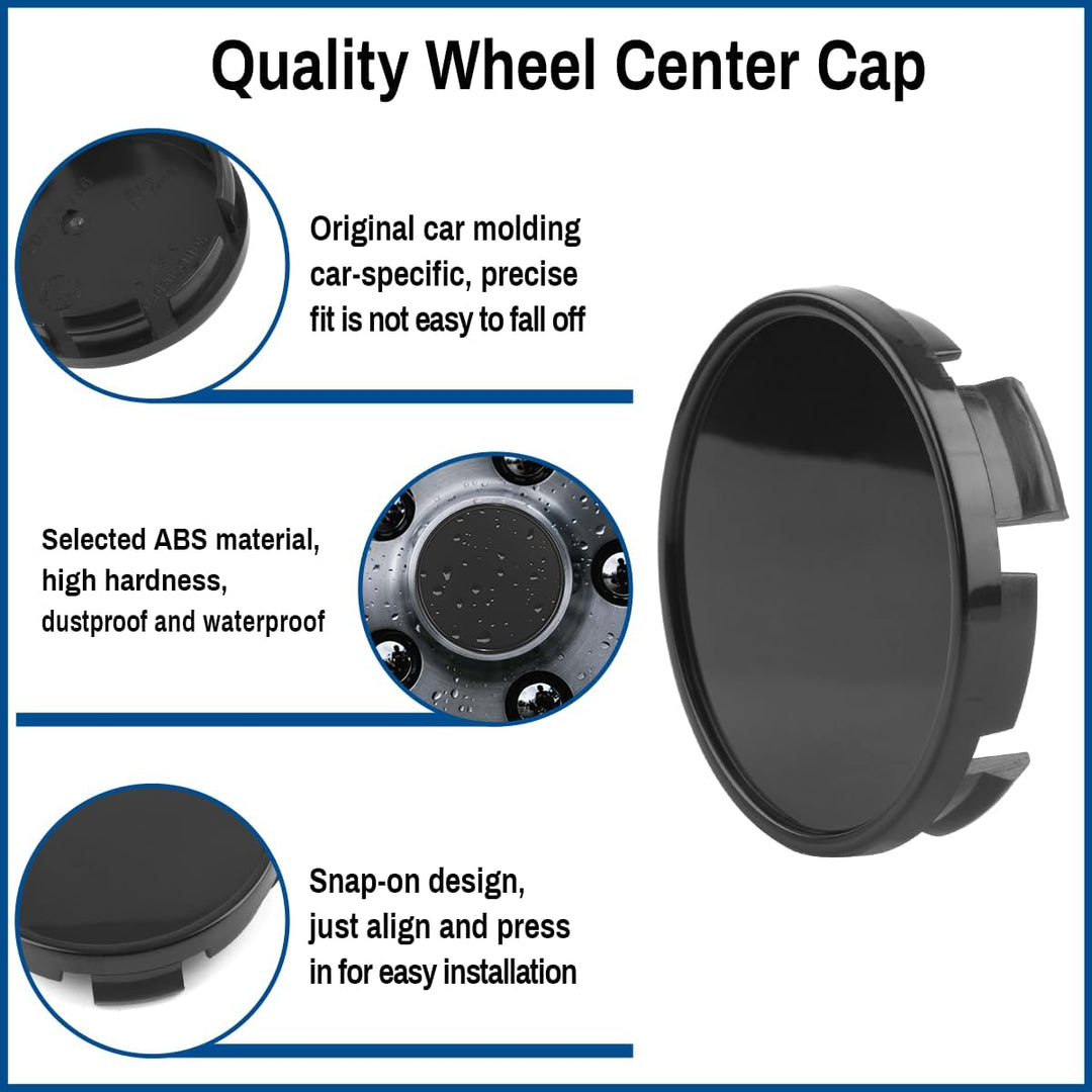 4PCS 63mm 2.48in Wheel Center caps Compatible with RAM Pickup Dakota Avenger 1500 2003-2016 2008-2010 2008-2014 Black OD:63MM ID:58.4MM - Just Closeouts Canada Inc.