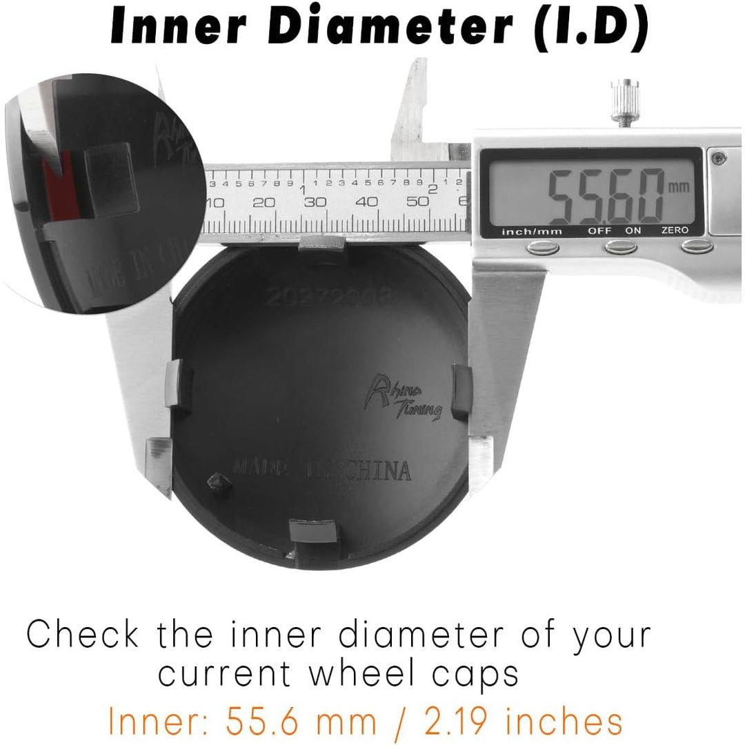 4pcs 69mm(2.72in)/ 55.6mm(2.19in) Wheel Hub Center Caps Black for 4B0 601 170 A A3 A4 A5 A6 A7 Q3 S5 S6 S758811 Wheel - Just Closeouts Canada Inc.