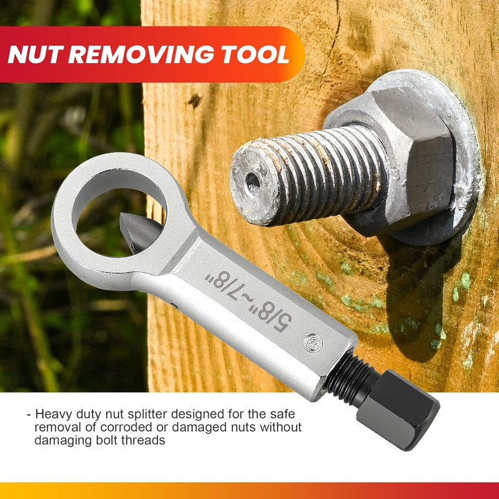 4PCS Metal Nut Splitter Set Heavy Duty Nut Splitter Kit Splitter Breaker Manual Pressure Nut Cracker Remover Extractor Tool Corroded Stuck Screw Nut Removal Splitting Tools - Just Closeouts Canada Inc.