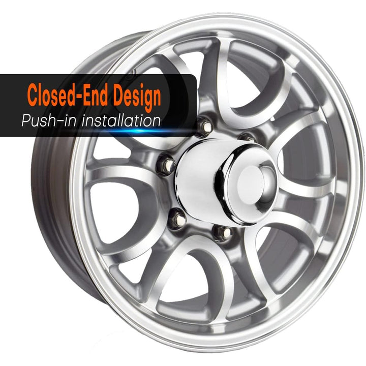4pcs Push Through Wheel Center Caps Chrome Silver for 108MM 4.25" Center Bore Auto Trailer Wheel Rim - Just Closeouts Canada Inc.
