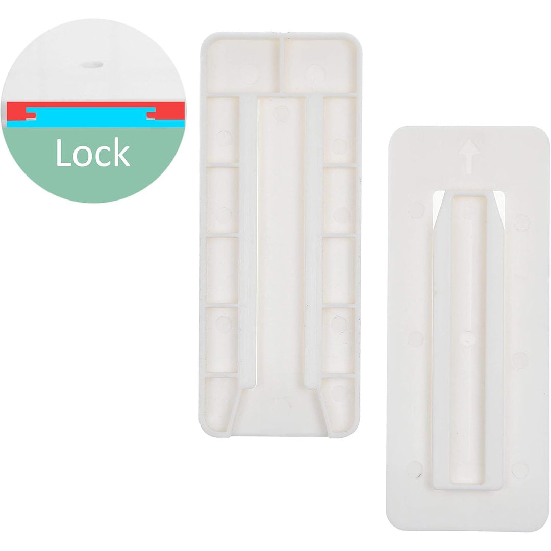 4X Self Adhesive Power Strip Holder - No Drill Extension Block Wall Mount Fixator - Easy to Install Sliding Design - for Home, Kitchen, Office - Attaches to Wood, Plastic, Metal, Ceramic - Just Closeouts Canada Inc.