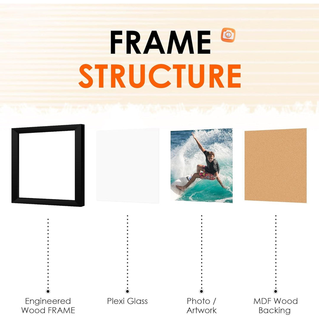 4x4 Picture Frame Set of 4, 4x4 Photo Frames with HD Plexiglass for Wall Hanging or Tabletop Display, Black - Just Closeouts Canada Inc.6971152696158