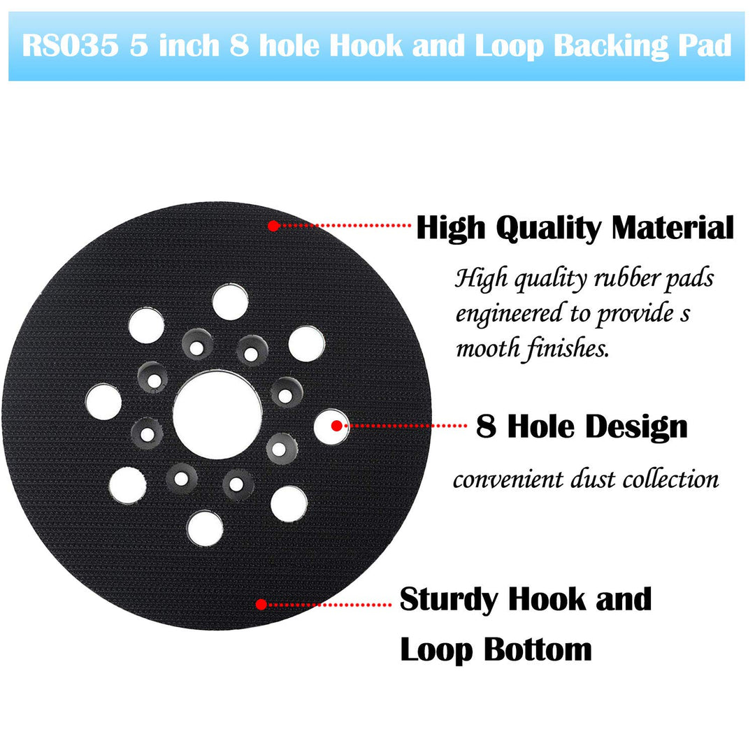 5-Inch 8-Hole Sander Backing Pads, 3-Pack - Just Closeouts Canada Inc.