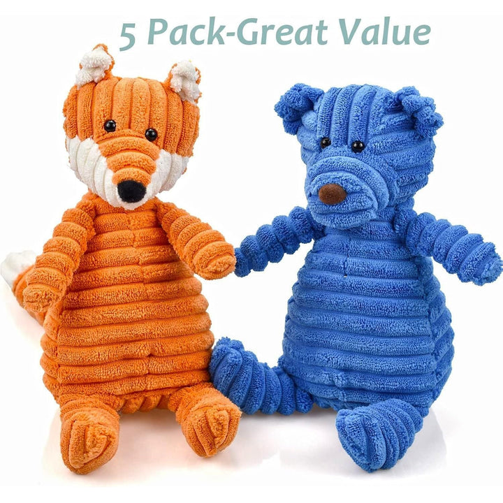 5 Pack Squeaky Plush Dog Toys Assortment: Small Stuffed Puppy Chew Toys, Plush, Squeaky, and Chewy Dog Toys for Puppies Mediem Large Dogs - Just Closeouts Canada Inc.