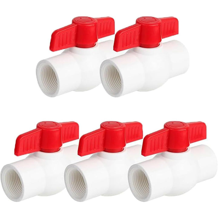 5 Red-Handle 1/2-Inch PVC Water Ball Valves - Just Closeouts Canada Inc.