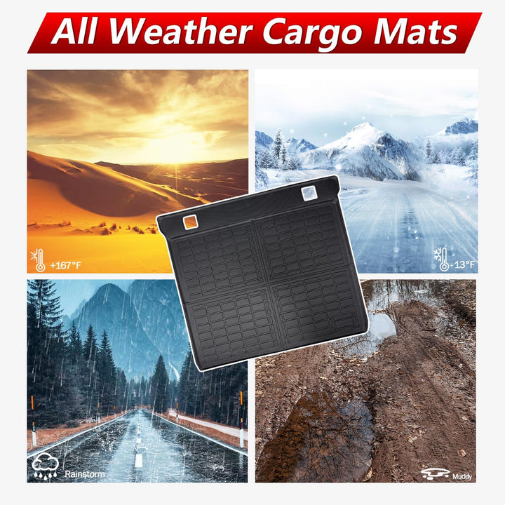 5 Seater ONLY Cargo Mat for 2010-2024 Toyota 4Runner Accessories Cargo Mat Seat Backrest 2 in 1 Mat All-Weather TPE Black Trunk Cargo Liner for 4Runner Accessories(Fit W/O Sliding Tray) - Just Closeouts Canada Inc.