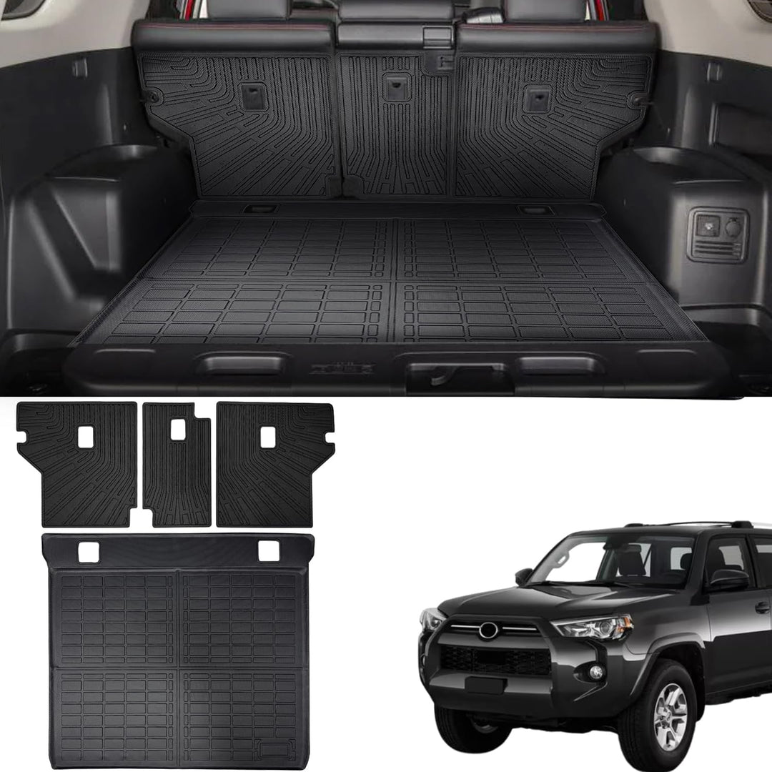5 Seater ONLY Cargo Mat for 2010-2024 Toyota 4Runner Accessories Cargo Mat Seat Backrest 2 in 1 Mat All-Weather TPE Black Trunk Cargo Liner for 4Runner Accessories(Fit W/O Sliding Tray) - Just Closeouts Canada Inc.
