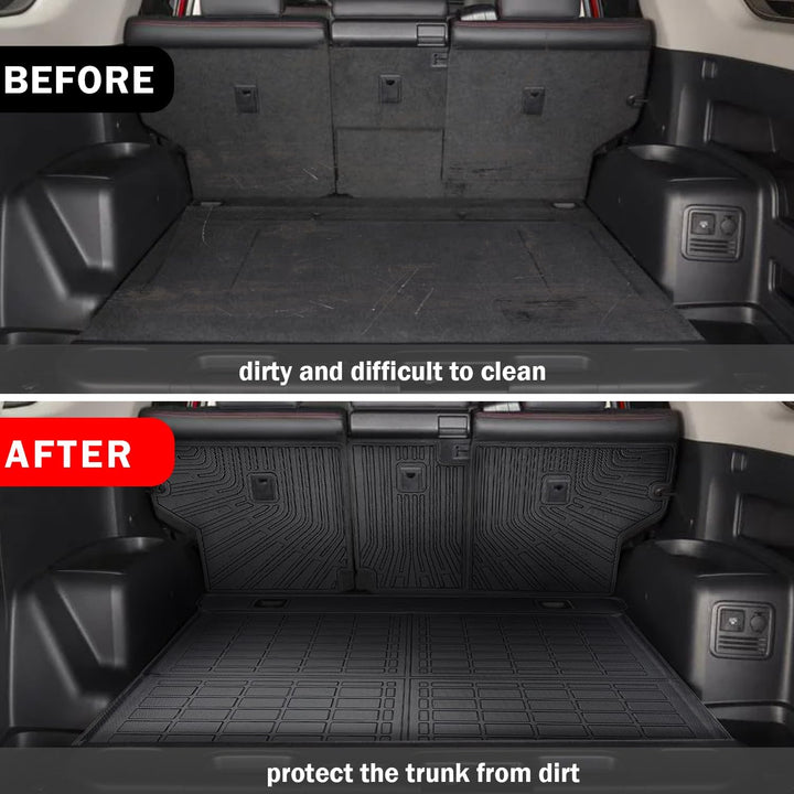 5 Seater ONLY Cargo Mat for 2010-2024 Toyota 4Runner Accessories Cargo Mat Seat Backrest 2 in 1 Mat All-Weather TPE Black Trunk Cargo Liner for 4Runner Accessories(Fit W/O Sliding Tray) - Just Closeouts Canada Inc.