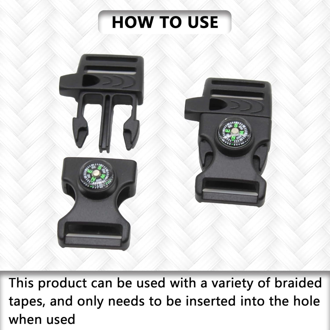 50 Pcs Paracord Bracelet, Buckle Clips Plastic Paracord Buckles - Ideal for Camping Accessories for Camping Travel Emergency Survival Travel, Survival, Travel Kits - Just Closeouts Canada Inc.