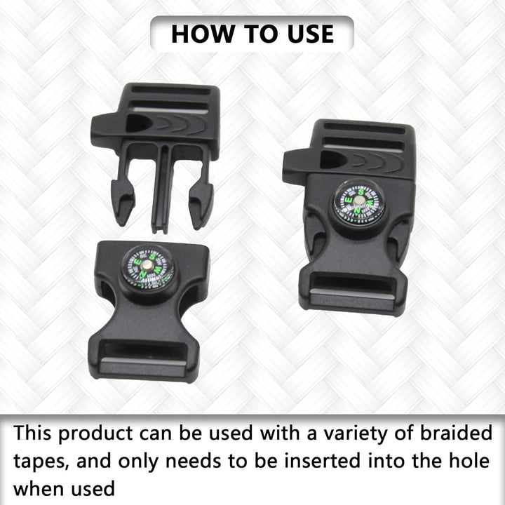 50 Pcs Paracord Bracelet, Buckle Clips Plastic Paracord Buckles - Ideal for Camping Accessories for Camping Travel Emergency Survival Travel, Survival, Travel Kits - Just Closeouts Canada Inc.