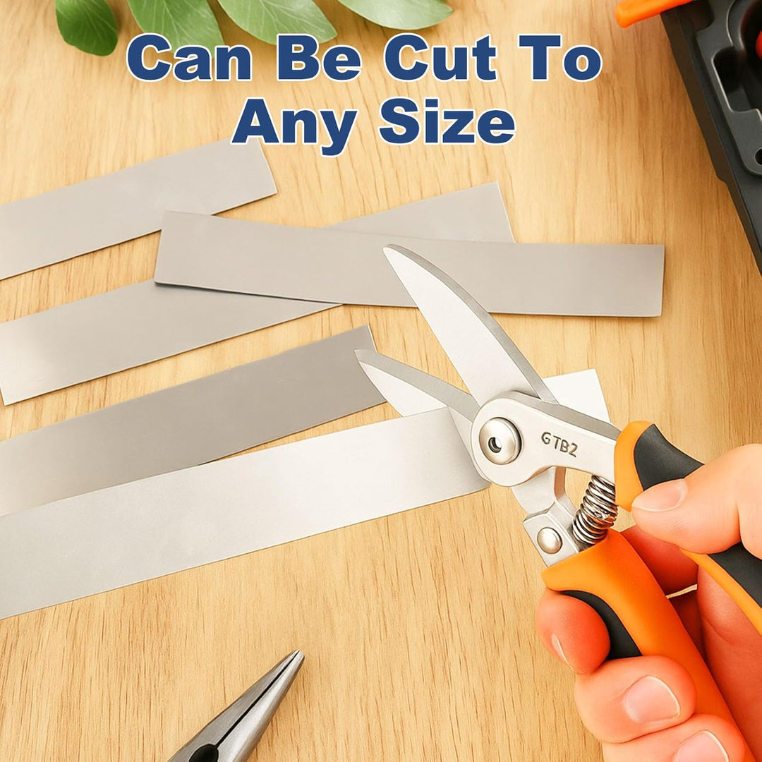 50 Pcs Shim Stock Assortment, 304 Stainless Steel 1" Width x 6" Length Metal Shims for Leveling, Gap Filler Trim Strip, DIY & Industrial Use (0.001" - 0.01" Thickness) - Just Closeouts Canada Inc.