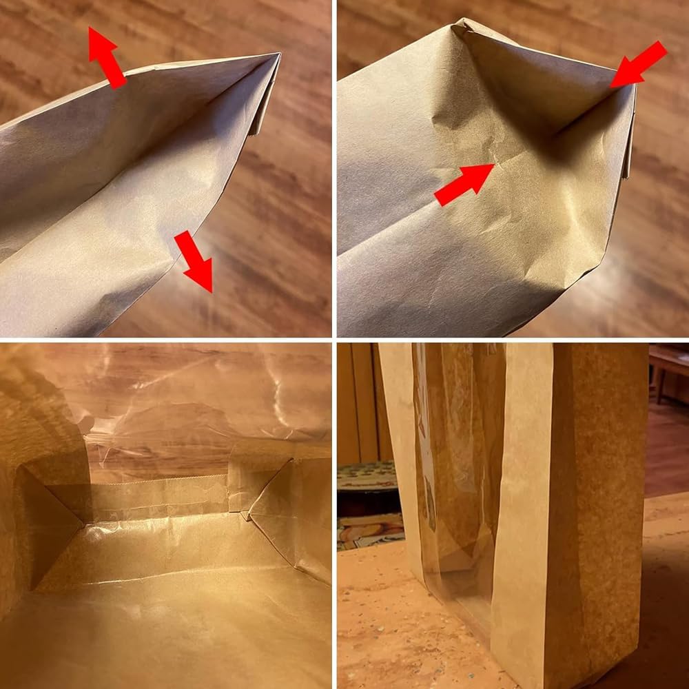 50 Pcs Wire sealing Paper Bread Bags Bread Bags with Window - Just Closeouts Canada Inc.