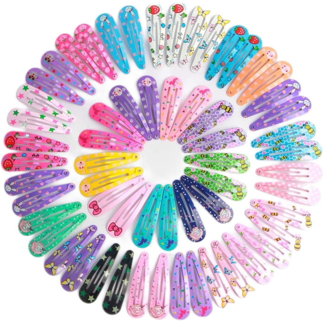 50 Pieces Double Grip Hair Clips, Metal Snap Hair Clip, Snap Clips Pins Women Hair Accessories for Girls Hair Making Salon - Just Closeouts Canada Inc.