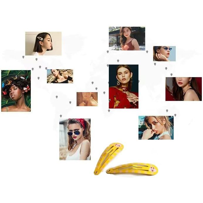 50 Pieces Double Grip Hair Clips, Metal Snap Hair Clip, Snap Clips Pins Women Hair Accessories for Girls Hair Making Salon - Just Closeouts Canada Inc.