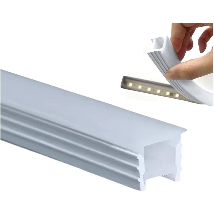 16.4ft/5m Silicone Soft LED Channel System, Flexible U Shape Tube LED Light Strips Silicone Cover for Living Room, Kitchen, Patio and Other Outdoor Ambient Decor, No Light Strip (10 x 10mm)