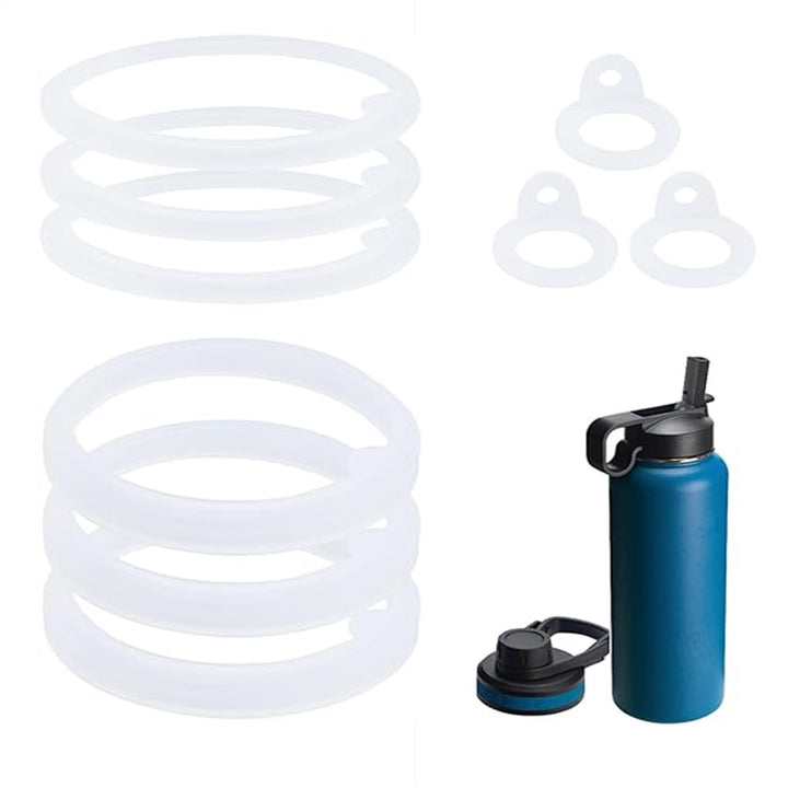 9Pcs Water Bottle Gasket Replacement, 3 Styles Thermoflask Washers, Silicone Sealing Rings Gaskets, Water Bottle Accessories, Airtight Silicone Gaskets for 40oz Bottle Straw Lid Chug Cap & Spout Parts