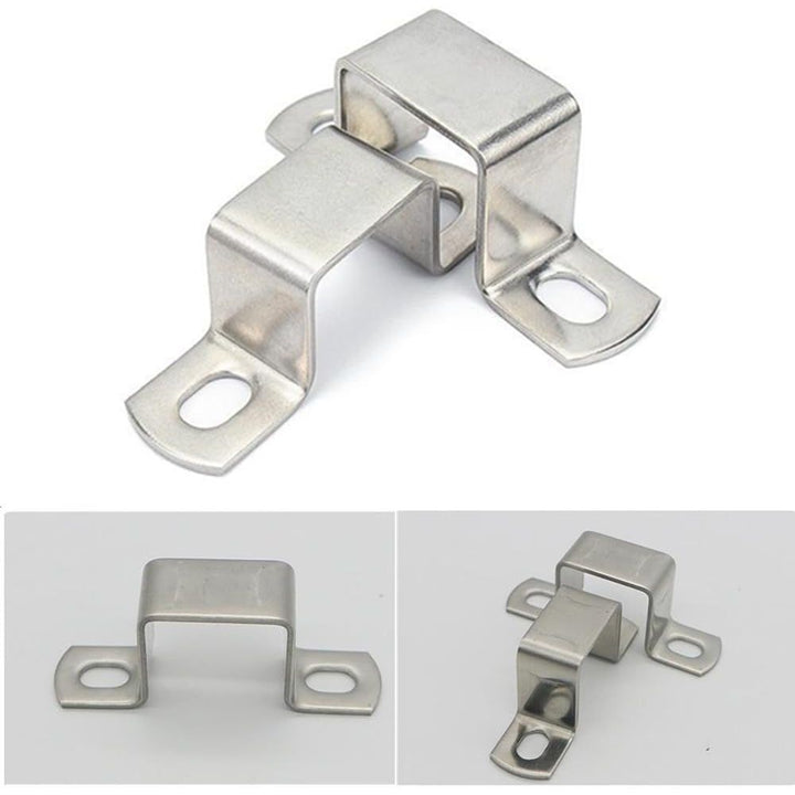 Pipe Support Hangers 6pcs Stainless Steel Pipe Support clamp Square Tube Clamps Mount U Brackets Bracket U
