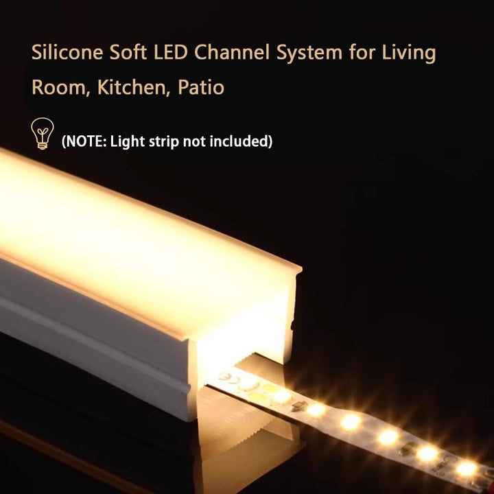 16.4ft/5m Silicone Soft LED Channel System, Flexible U Shape Tube LED Light Strips Silicone Cover for Living Room, Kitchen, Patio and Other Outdoor Ambient Decor, No Light Strip (10 x 10mm)