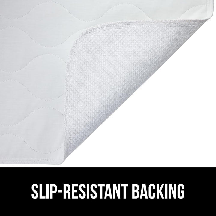 Washable Bed Pads for Incontinence, Leak Proof Slip Resistant Pee Pad Protector, 52x34, Absorbs 8 Cups, Soft Mattress Protection Chux for Enuresis Bedwetting, Adults, Elderly, Kids, White