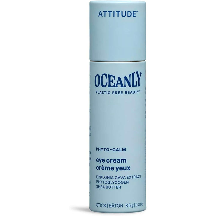 ATTITUDE Oceanly Eye Cream Stick, Made in Canada, EWG Verified, Plastic-free, Plant & Mineral-Based Ingredients, Vegan Beauty Products, PHYTO CALM, Unscented, 8.5 grams