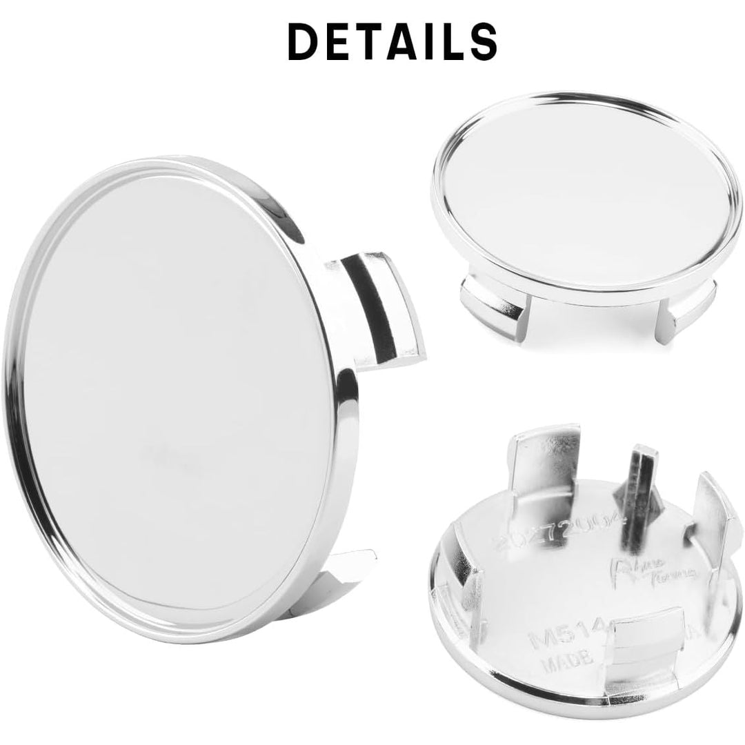 54mm 2.13" Wheel Center Caps For OZ Wheel M514 Center Hubcaps | 4 Pack Chrome Silver Center Cover Replacement - Just Closeouts Canada Inc.