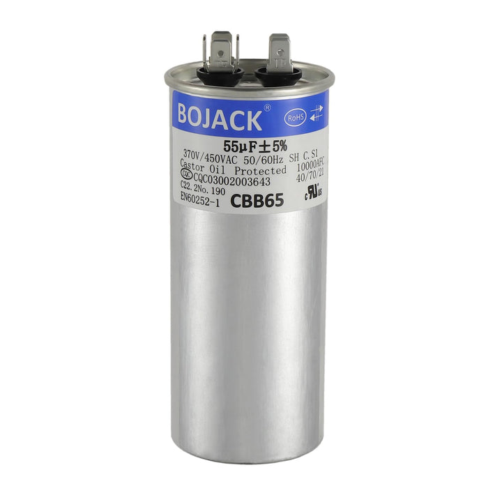 55 uF ±5% 55 MFD 370/450 V CBB65 Round Run Start Capacitor for AC Motor Run or Fan Start and Cool or Heat Pump Air Conditioner - Just Closeouts Canada Inc.