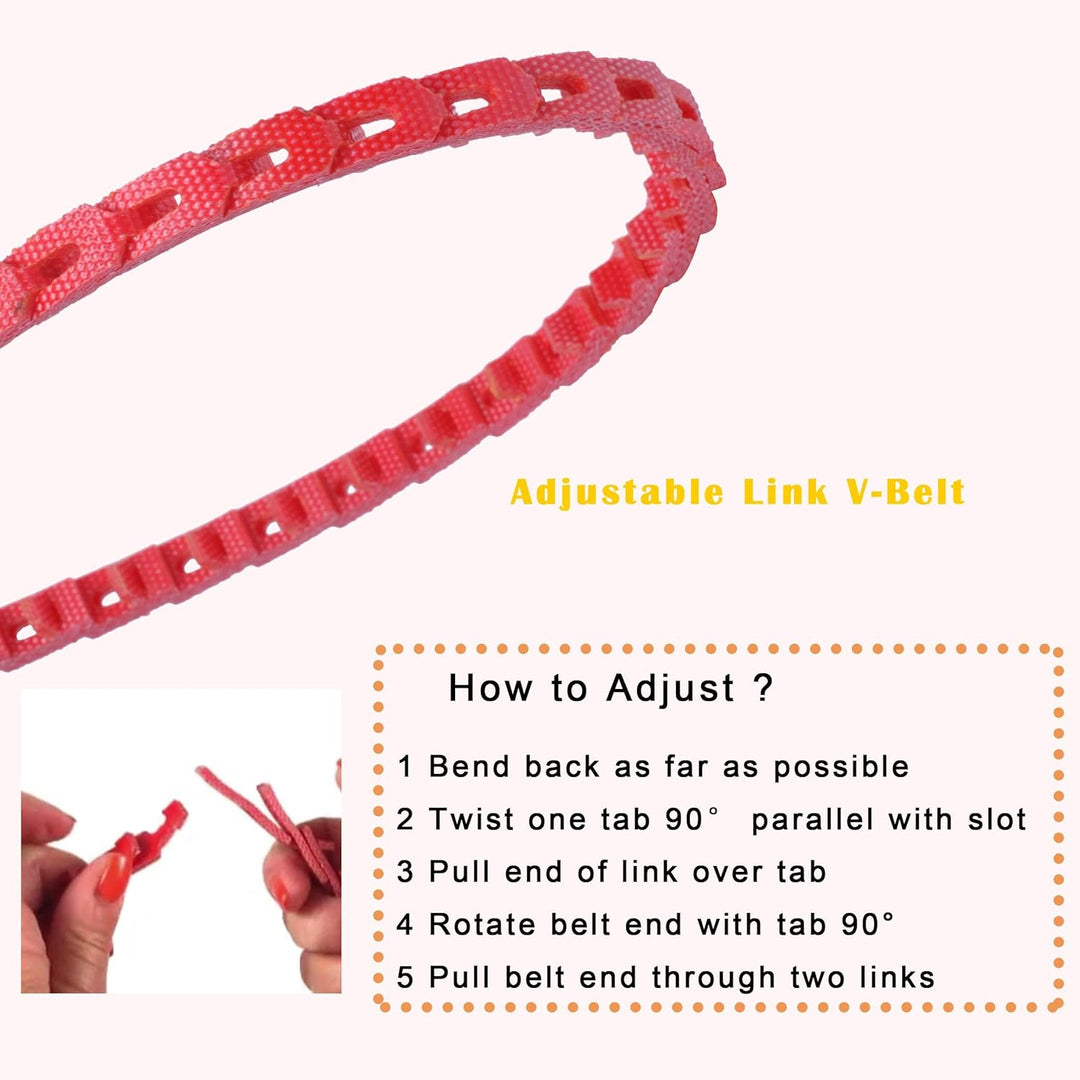 5FT Power Twist V Belt 1/2-Inch x 5 Feet A Type, Adjustable Link V Belt Drive Belt Perfect for Lathes, Table Saws and Other Woodworking Tools (Red) - Just Closeouts Canada Inc.