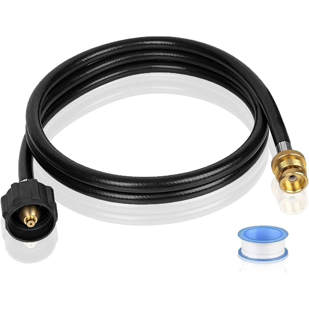 5FT Propane Hose Adapter, Black Propane Tank Hose with Metal Connector for 1lb to 20lb Gas Tanks, Use for Outdoor Cooking, Portable Grill, Heater, Tabletop Stove, Griddle, and Camp Stove - Just Closeouts Canada Inc.