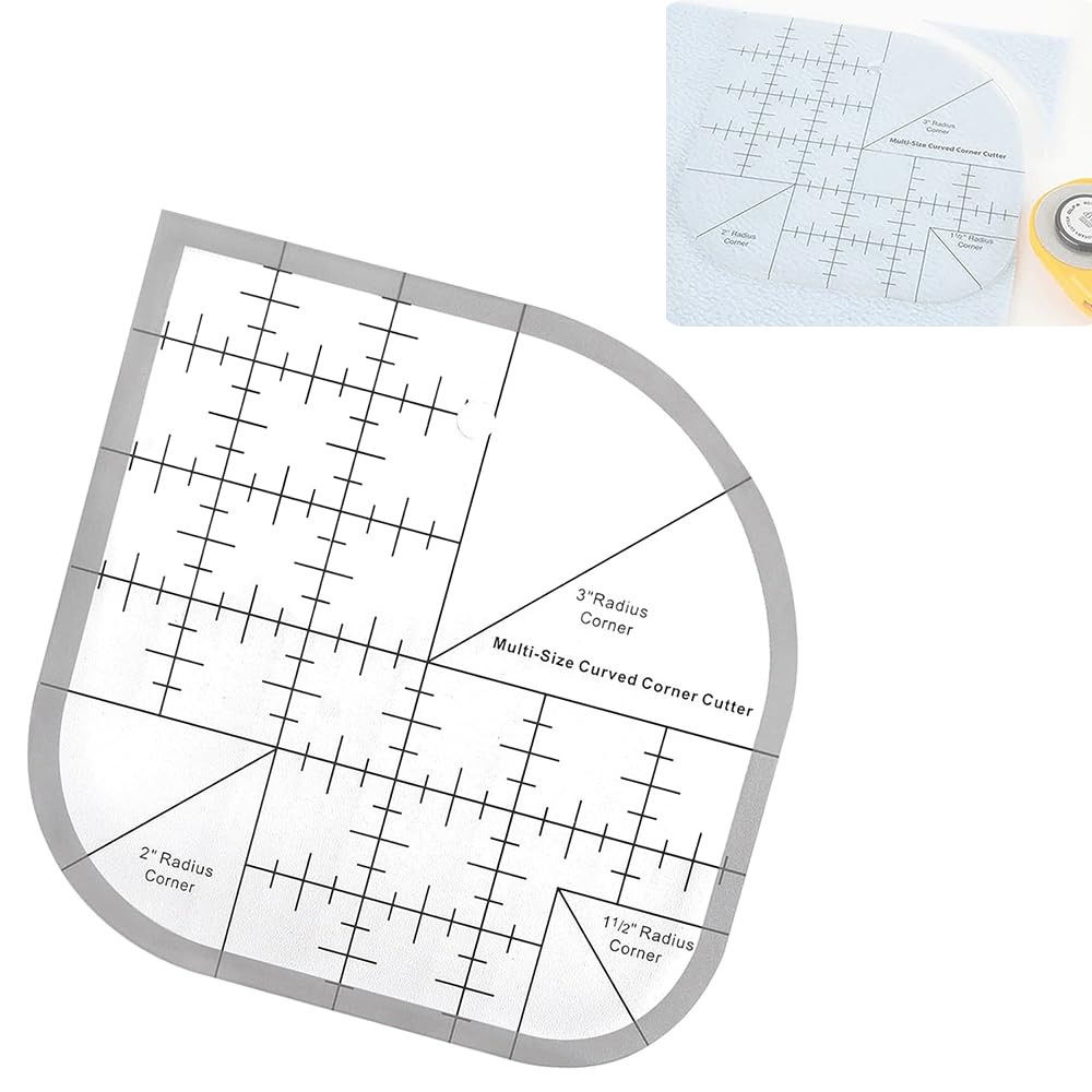 6-Inch Acrylic Quilting Ruler with Curved Corner Guides - Just Closeouts Canada Inc.X004Q720YD