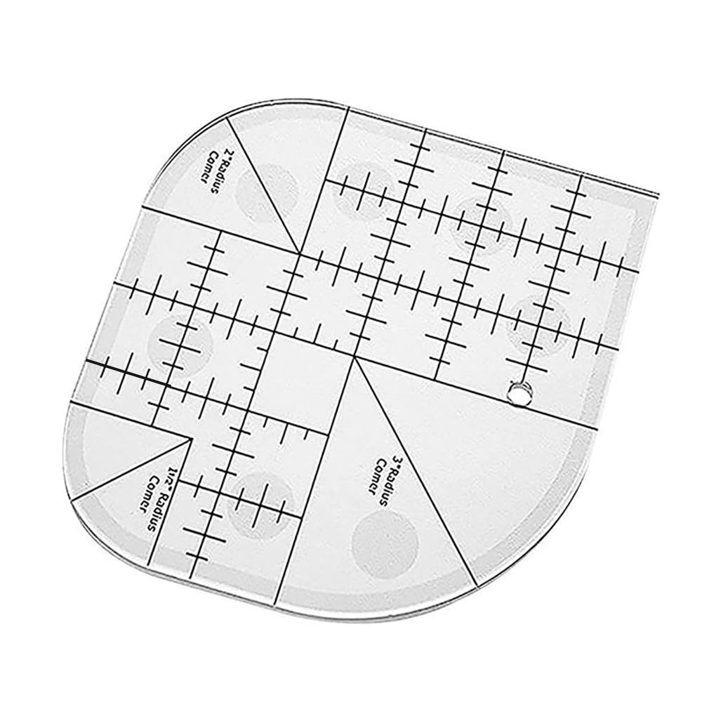 6-Inch Acrylic Quilting Ruler with Curved Corner Guides - Just Closeouts Canada Inc.X004Q720YD