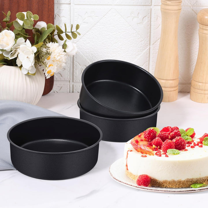 6 Inch Cake Pan Set of 3, E - far Nonstick Stainless Steel Small Round Cake Pans Tin for Baking Layer Cakes, Stainless Steel Core & Non - Toxic Coating, Straight Side & 2 Inch Deep - Just Closeouts Canada Inc.