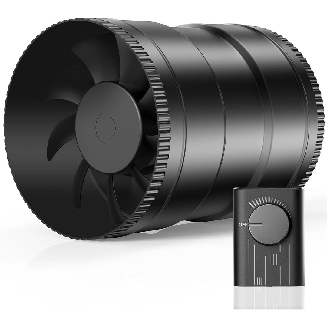 6 Inch Inline Duct Fan with Upgrade Controller - 345 CFM Airflow with 19.2W Ultra - Low Power and Low Noise - Just Closeouts Canada Inc.