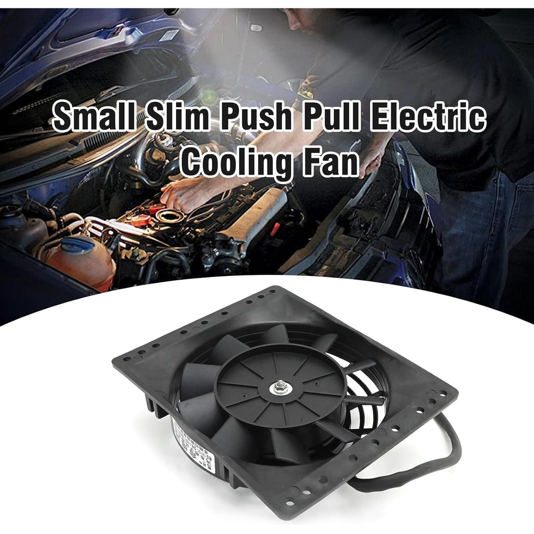 6'' Inch Small Slim Push Pull Electric Cooling Fan, Black Radiator Oil Cooler Mount Kit, Plastic Electric Fan with Mount Kit for Cooling the Entire Engine Bay - Just Closeouts Canada Inc.