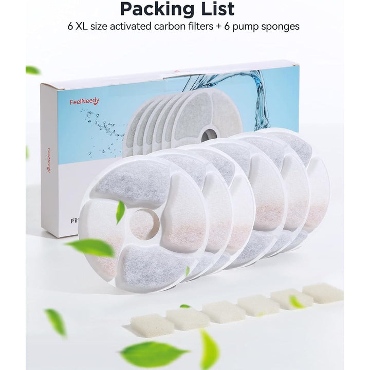 6 Pack Cat Water Fountain Filter & 6 Pack Pump Sponges Replacement, Pet Water Fountain Filter for FN - W19 - Just Closeouts Canada Inc.