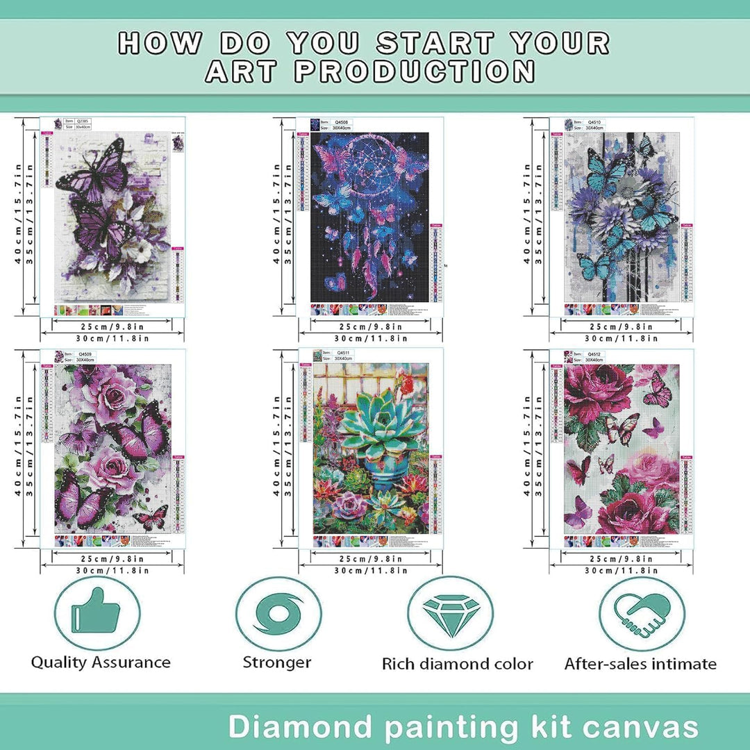 6 Pack Diamond Painting Kits for Adults Peinture Diamant 5D Adulte NouveautŽ Gem Art Dots for Beginner Women DIY Crafts for Home Wall Decor 11.8x15.7 Inches Butterfly Style - Just Closeouts Canada Inc.