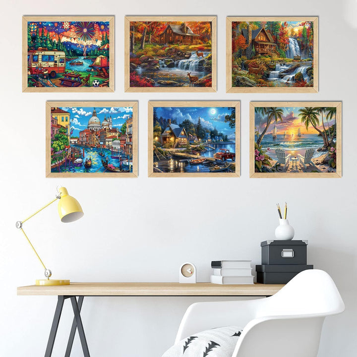 6 Pack Diamond Painting Kits for Adults Peinture Diamant 5D Adulte NouveautŽ Gem Art Dots for Beginner Women DIY Crafts for Home Wall Decor 11.8x15.7 Inches Cabin Style - Just Closeouts Canada Inc.