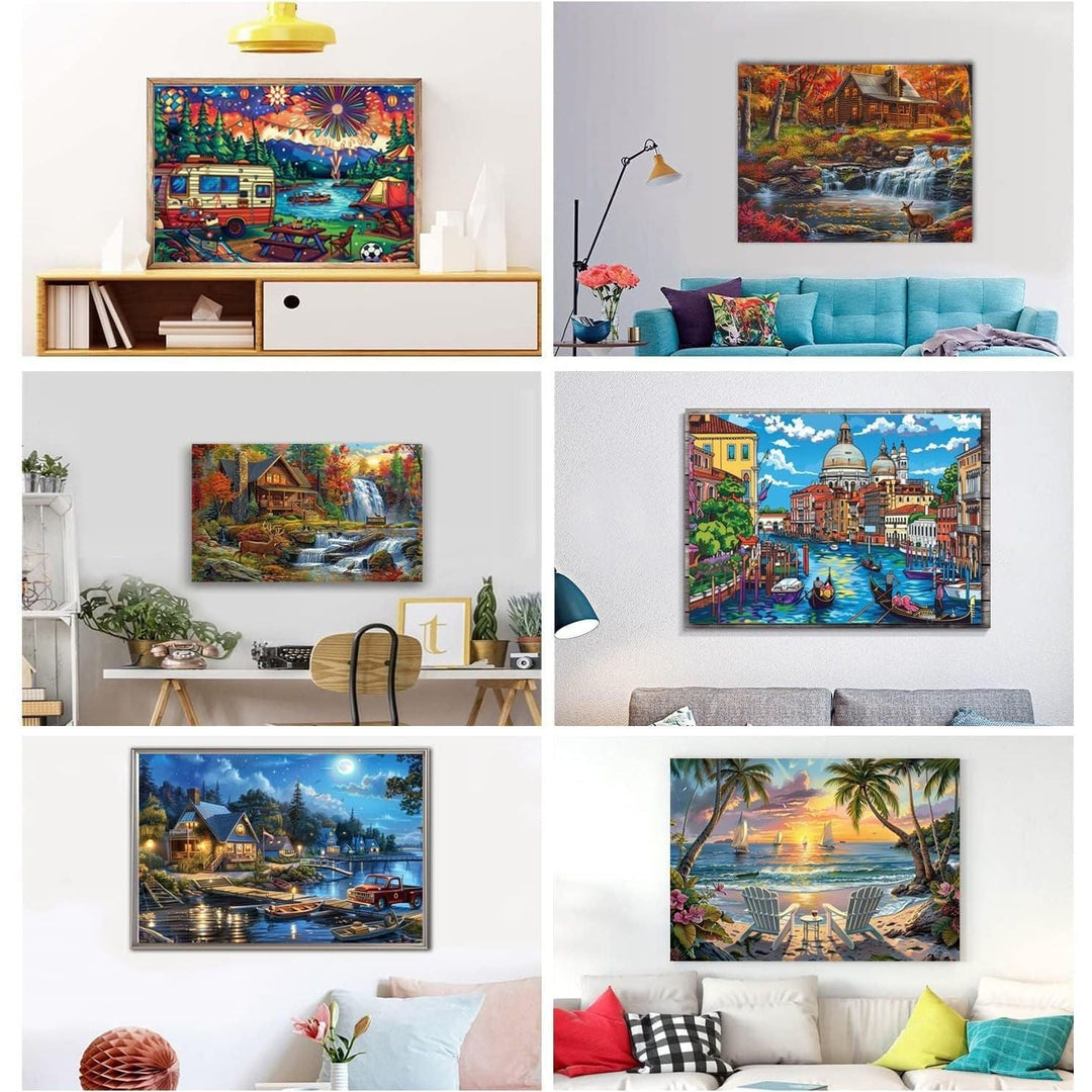 6 Pack Diamond Painting Kits for Adults Peinture Diamant 5D Adulte NouveautŽ Gem Art Dots for Beginner Women DIY Crafts for Home Wall Decor 11.8x15.7 Inches Cabin Style - Just Closeouts Canada Inc.