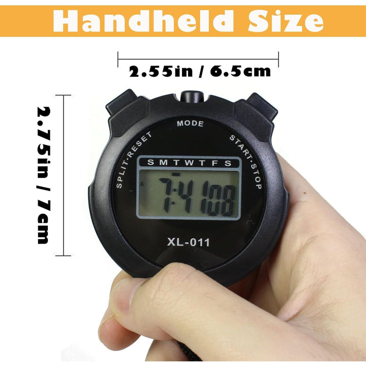 6-Pack Digital Sport Stopwatch Timer, Electronic Large Display with Date Time and Alarm Function, Multi-Function Sports Coaches Fitness Coaches and Referees Black - Just Closeouts Canada Inc.X0048YQEDR