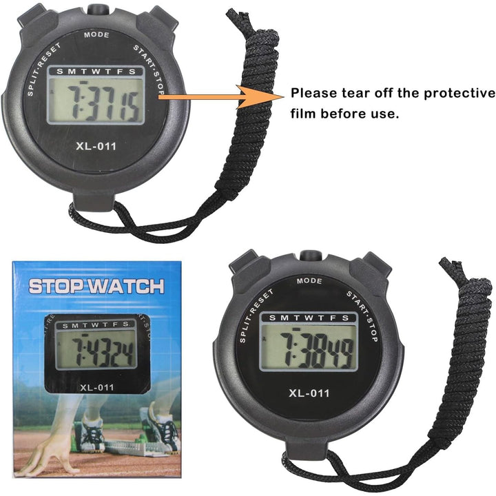 6-Pack Digital Sport Stopwatch Timer, Electronic Large Display with Date Time and Alarm Function, Multi-Function Sports Coaches Fitness Coaches and Referees Black - Just Closeouts Canada Inc.X0048YQEDR
