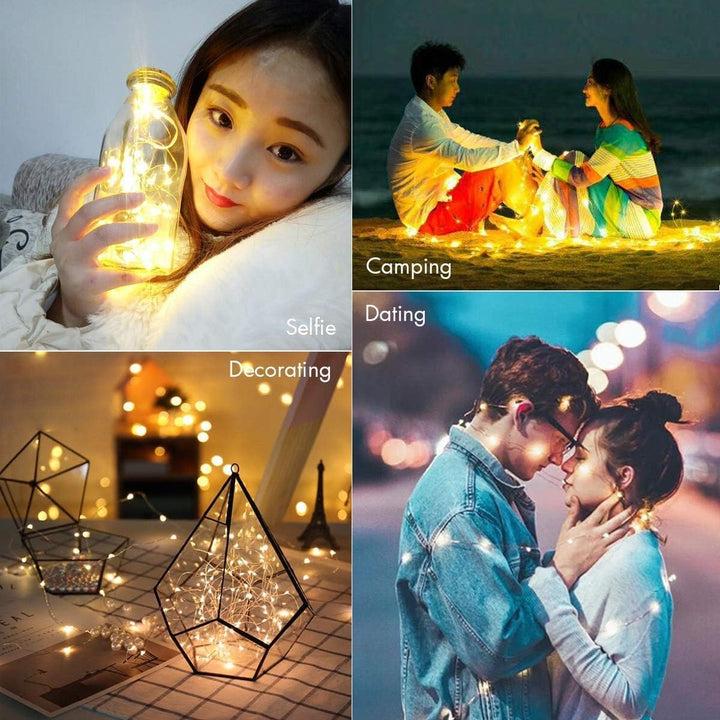 6 Pack Fairy Lights Battery Powered, 7FT 20LED Mini String Lights, Firefly Lights Mason Jar Lights, Small Twinkle Lights for Vases DIY Table Centerpiece Wedding Craft Decoration - Just Closeouts Canada Inc.