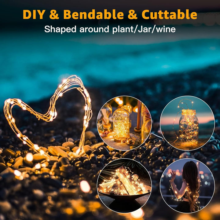 6 Pack LED Fairy Lights Battery Operated String Lights - 7 ft 20 LED Firefly Silver Wire Lights - Just Closeouts Canada Inc.X003Y3QNUH