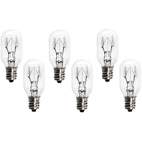 6 Pack Salt Lamp Bulbs, Replacement 15 Watt E12 Socket Incandescent Bulbs for Himalayan Salt Rock Lamps and Plug in Night Lights - Just Closeouts Canada Inc.